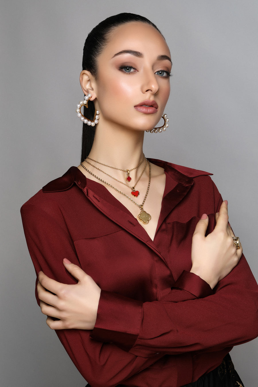 "Inħobbok" or Qalb ta' Qalbi" Carisma Pendant & Loving Pearl Earrings Gift Set