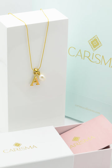 Freshwater Pearl Pendant & Carisma Letter Pendant Gift Set