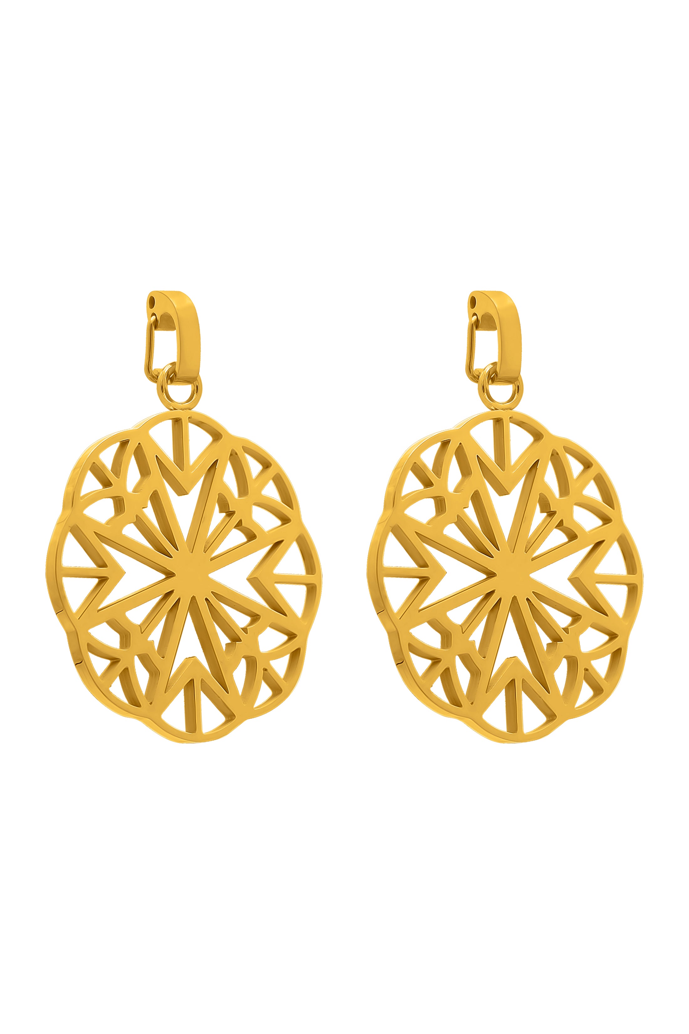 Large Maltese Lace Cross Pendant &amp; Heart Birthstone Pendant Earring Gift Set