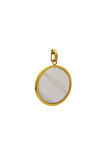 Mother of Pearl Stone Large Circle Pendant