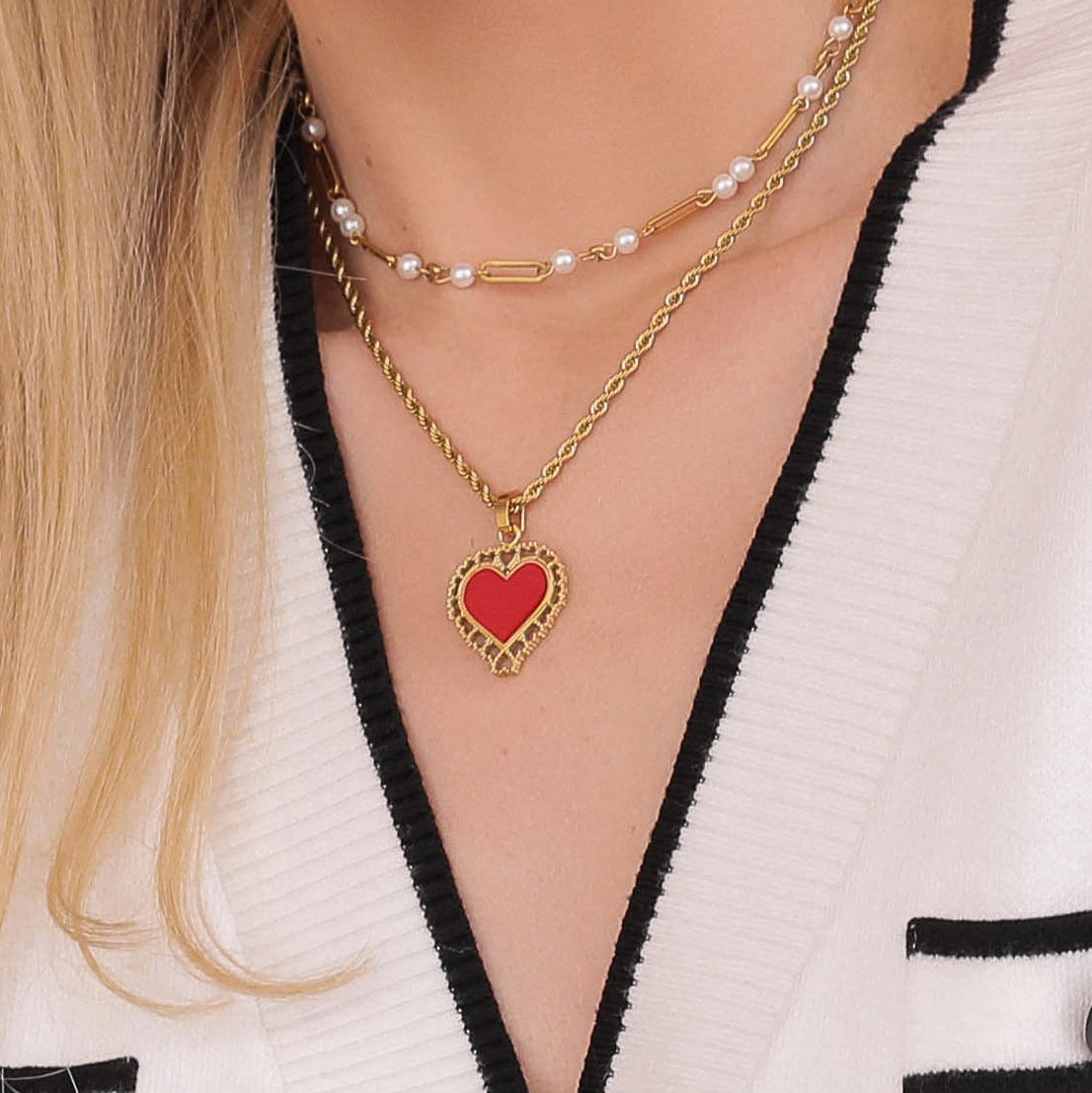 Bizzilla Heart Pendant Necklace &amp; Earring Set Gift Set