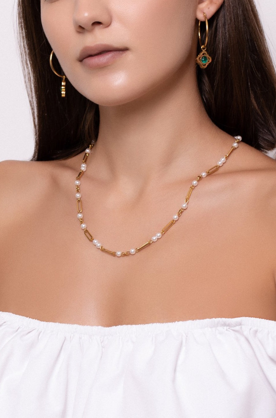 Freshwater Pearl Link Chain Necklace