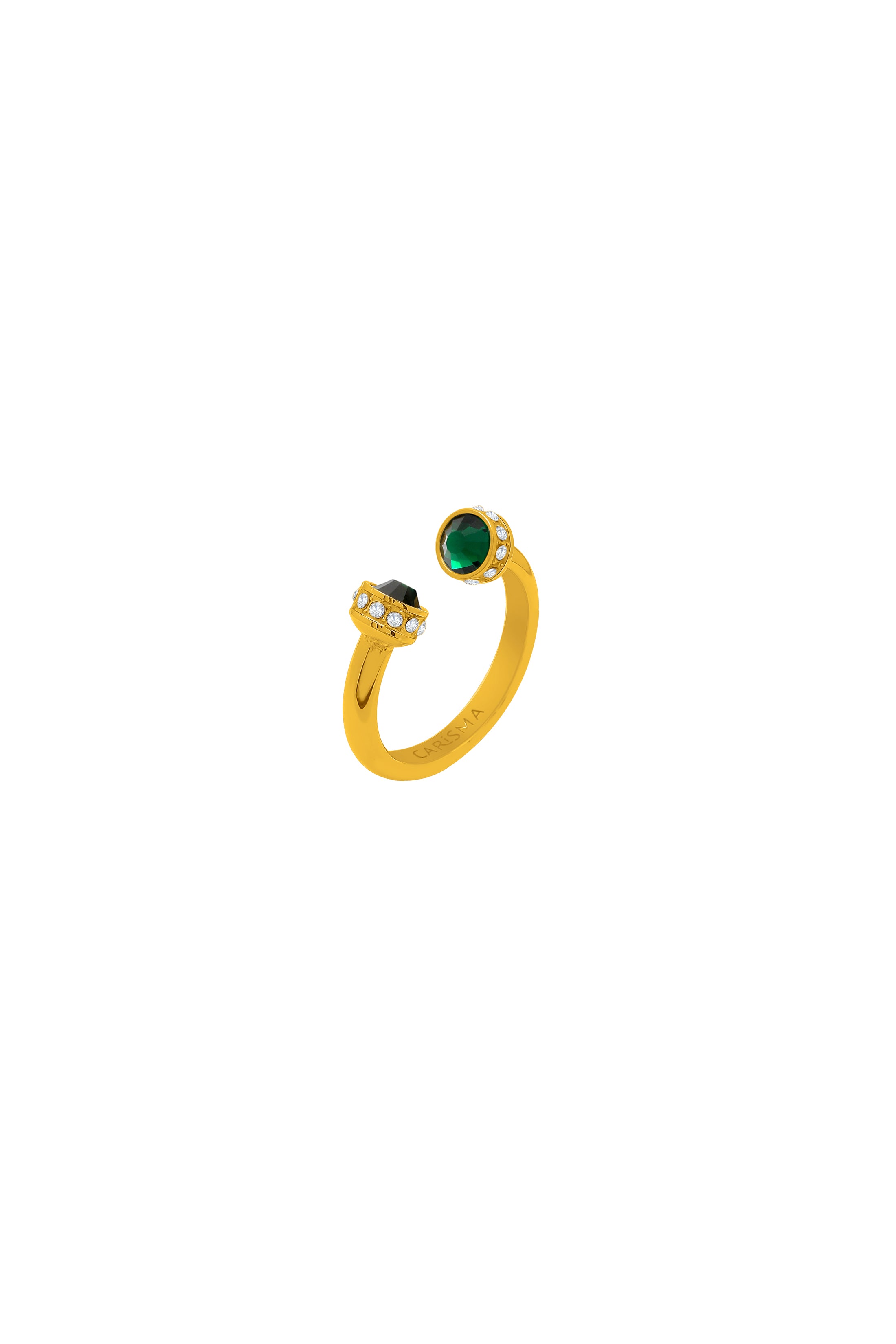 Green Crystal Sphere Ring