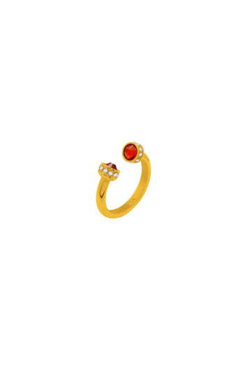 Red Crystal Sphere Ring