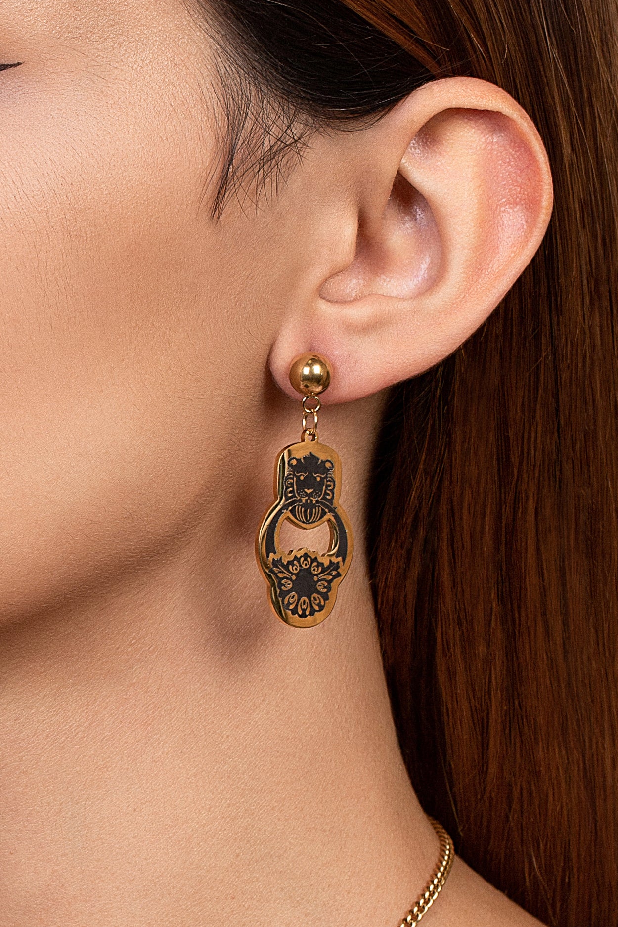Lion Ħabbata Drop Stud Earring Set